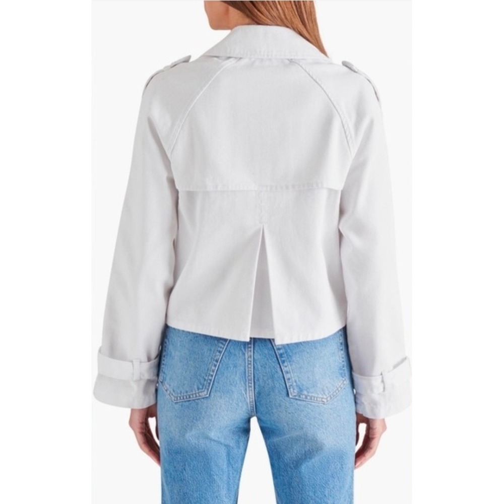 Steve Madden S Small Sirus White Denim Jacket Jean NWT 1432 - Picture 4 of 16